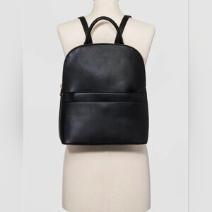 A New Day Black Dome Commuter Backpack Gold Zip Laptop Bag Travel Trolley Sleeve